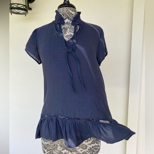 RO&DE navy short sleeve blouse. Size medium.